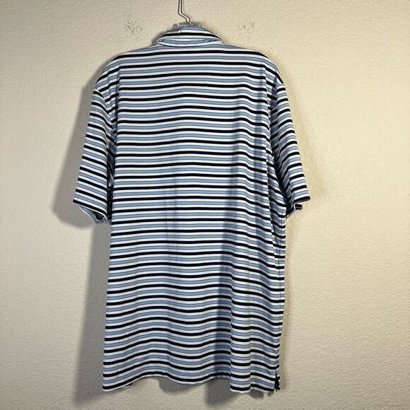 Lands' End Mens Blue‎ Polo Shirt Short Sleeve Stripes Traditional Fit XL - Picture 5 of 6